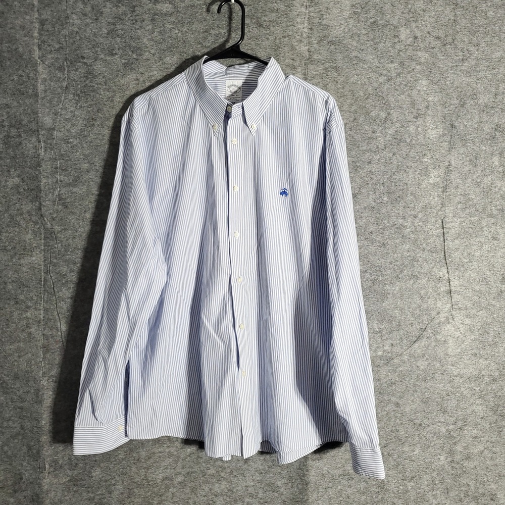 Brooks Brothers Blue and White Striped Button-Down Shirt